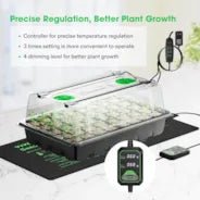 Vivosun 1-Pack 40-Cell Seed Starter Trays with 1 Set of LED Lights and 10"x20.75" Seedling Heat Mat - Image 2