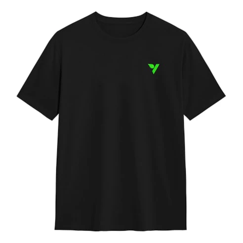 Vivosun 100% Cotton T-shirt L, Black Crew Neck Tee with Front Logo & Plant-Inspired Back Graphic