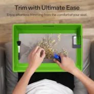 Vivosun 2-in-1 Trimming Tray, 4.1" Deep , with 150 Micron Mesh Sifter, Bottom Harvest Bin, Brush and Magnifying Card, Green - Image 3