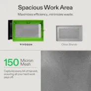 Vivosun 2-in-1 Trimming Tray, 4.1" Deep , with 150 Micron Mesh Sifter, Bottom Harvest Bin, Brush and Magnifying Card, Green - Image 4
