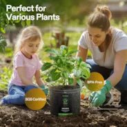 Vivosun 3 Gallon Grow Bags 5-Pack Black Thickened Nonwoven Fabric Pots with Handles, Multi-Purpose Rings - Image 2