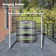 Vivosun 3-Layer Mesh Drying Rack Hanging Design with Green Zippers - Image 2