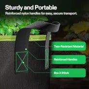 Vivosun 3-Pack 5-Gallon AeroBase Grow Bags, Durable Mesh Fabric Plant Container with Breathable Base and Sturdy Handles, Black - Image 3