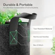 Vivosun 30 Gallon Grow Bags 5-Pack Black Thickened Nonwoven Fabric Pots with Handles - Image 4