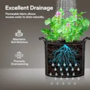 Vivosun 30 Gallon Grow Bags 5-Pack Black Thickened Nonwoven Fabric Pots with Handles - Image 5