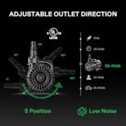 Vivosun 4500GPH Submersible Water Pump 220W Ultra Quiet Pump High Lift for Pond Waterfall - Image 5