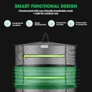 Vivosun 6-Layer Mesh Drying Rack Hanging Design with Green Zippers - Image 4