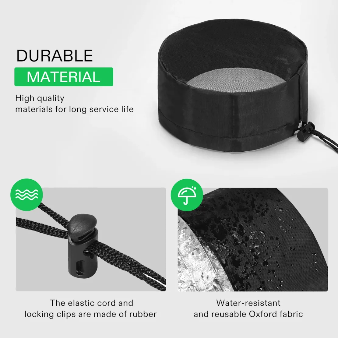 Vivosun 8" Grow Tent Duct Filter Vent Cover w/ Elastic Band and Fixed Buckle, 2 Pcs - Image 7