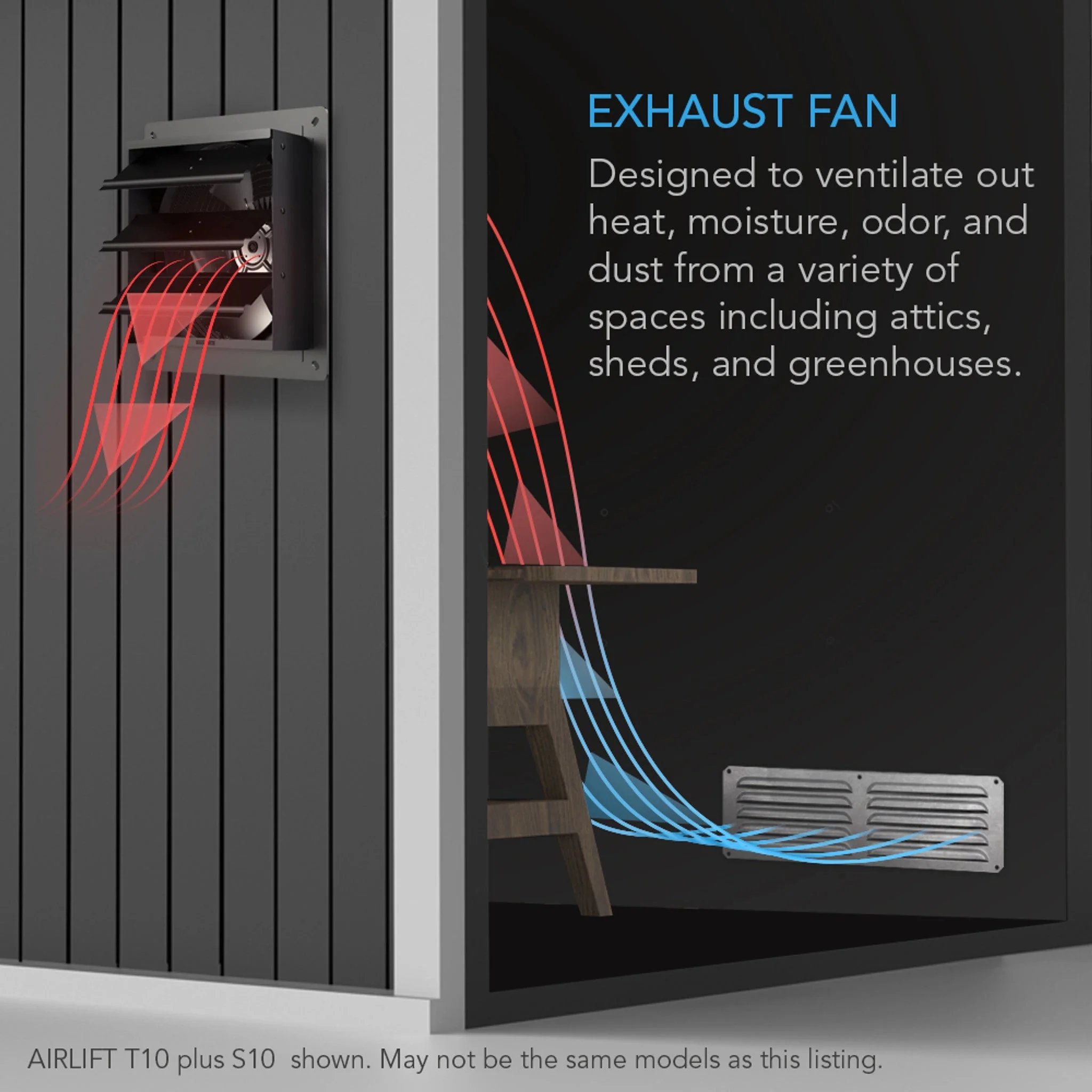 AC Infinity Airlift T16 Shutter Exhaust Ventilation Fan - Image 2