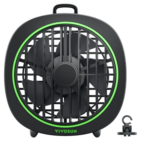 Vivosun AeroWave D4, 4” Grow Tent Clip Fan with Detachable Hook, Black
