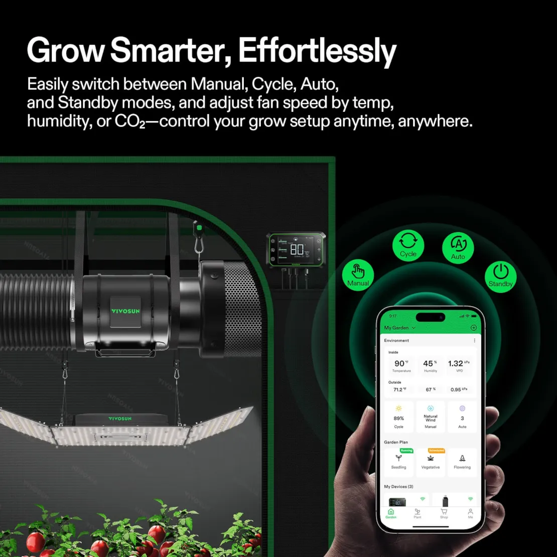 Vivosun AeroZesh G8 Inline Fan 8" with E12 Speed Controller, PWM-Controlled EC Fan for Grow Tent Ventilation - Image 7