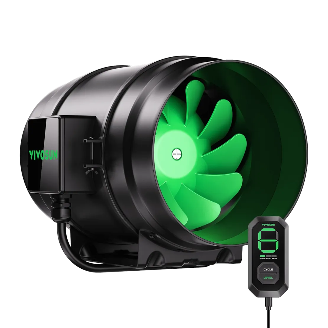 Vivosun AeroZesh G8 Inline Fan 8" with E12 Speed Controller, PWM-Controlled EC Fan for Grow Tent Ventilation - Image 9