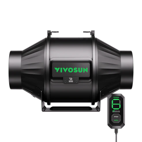 Vivosun AeroZesh T4 Inline Fan 4" with E12 Speed Controller, PWM-Controlled EC Fan for Grow Tent Ventilation