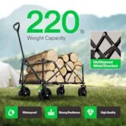 Vivosun Collapsible Folding Wagon, Outdoor Utility with Silent Universal Wheels, 110L, Grey & Green - Image 3