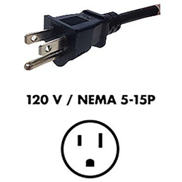 Fluence AC Extension Cord 15ft – NEMA 5-15P Plug to M19 Threaded Connector