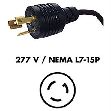 Fluence AC Extension Cord 15ft – NEMA L7-15P Plug to M19 Threaded Connector