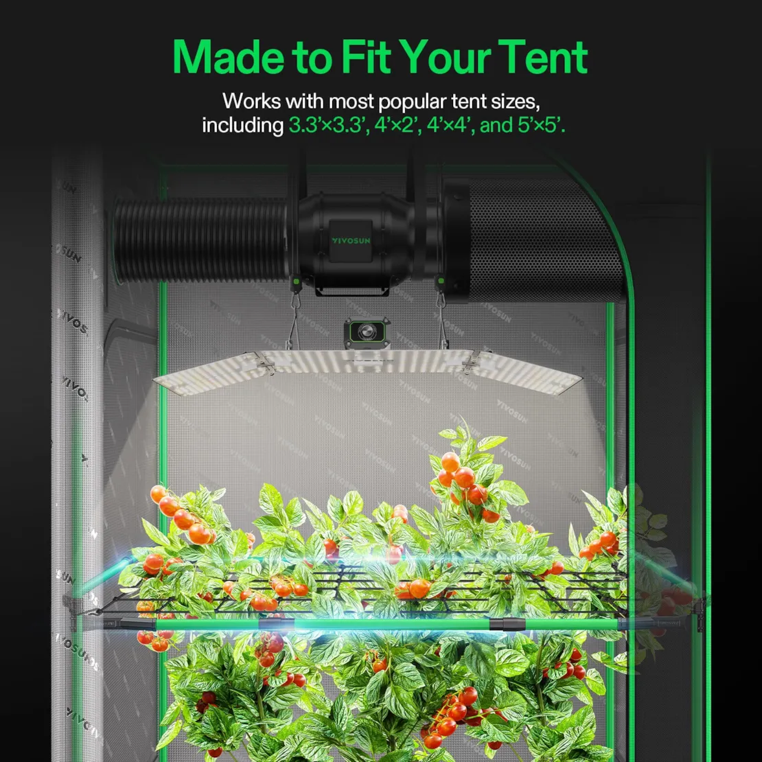 Vivosun Grow Tent High CFM Kit, Suitable for Tents, 39"-60" Adjustable - Image 3