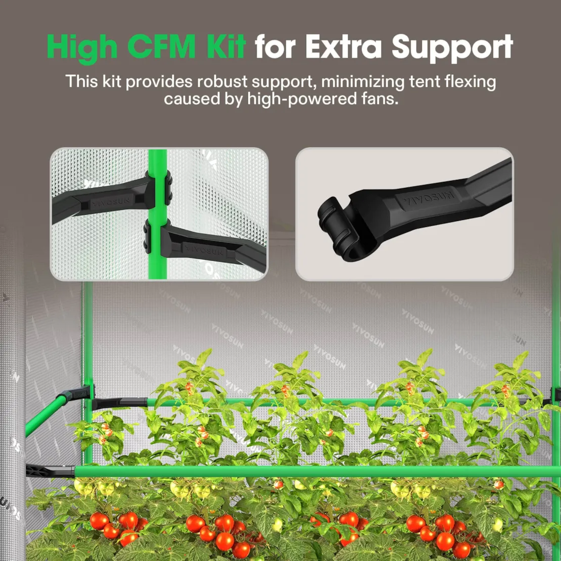 Vivosun Grow Tent Pro 5x10 P105, 12-20 Plants Use, Large Front Window - Image 4