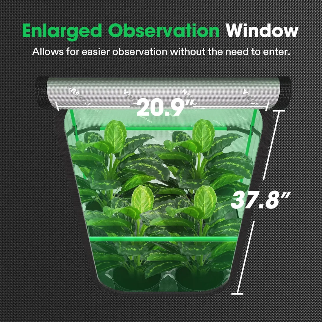 Vivosun Grow Tent Pro 5x10 P105, 12-20 Plants Use, Large Front Window - Image 6