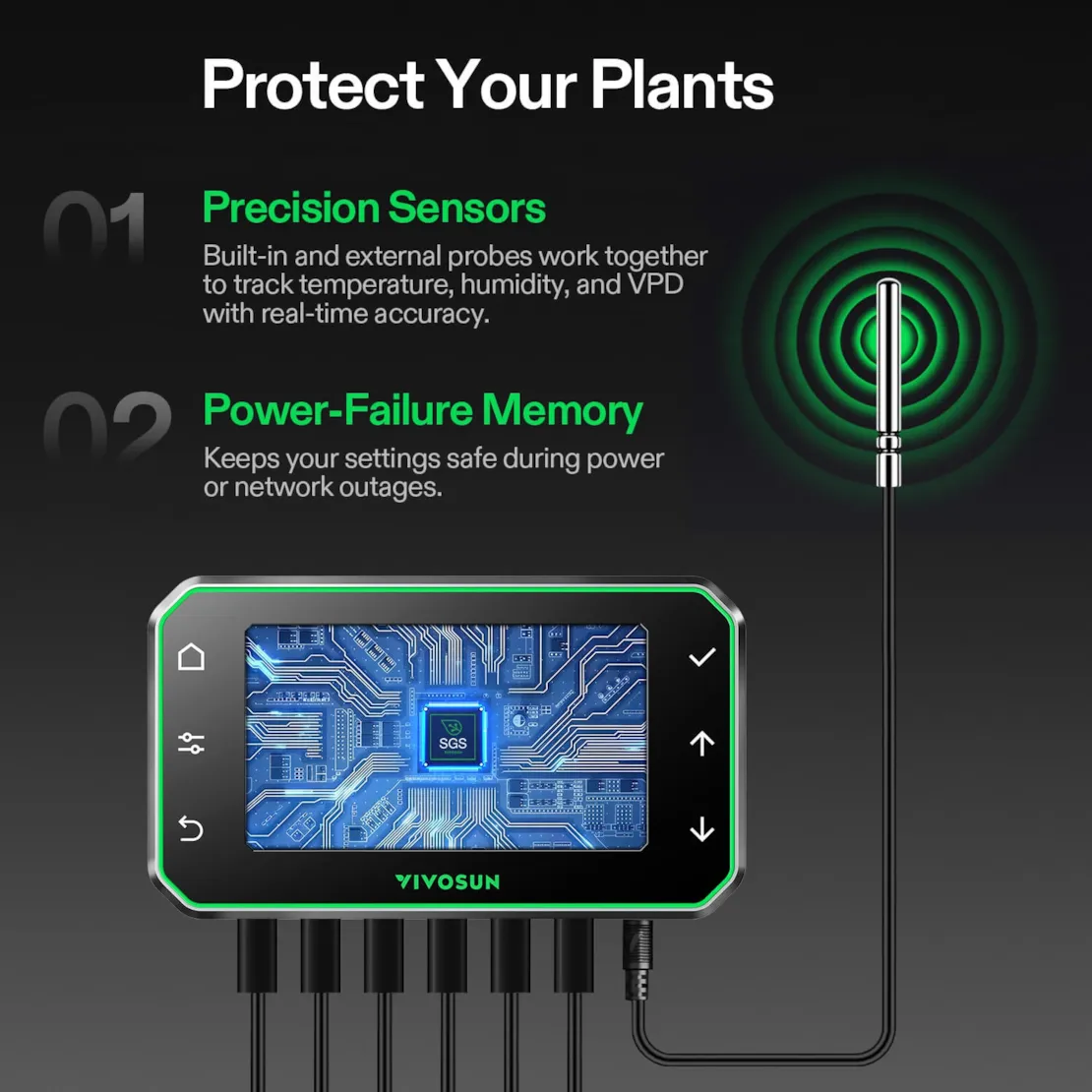 Vivosun GrowHub Controller E42A+ for Grow Tent, Smart Environmental WiFi-Controller with Temperature, Humidity, VPD, Timer, Cycle, Schedule Controls, Cooling - Image 5