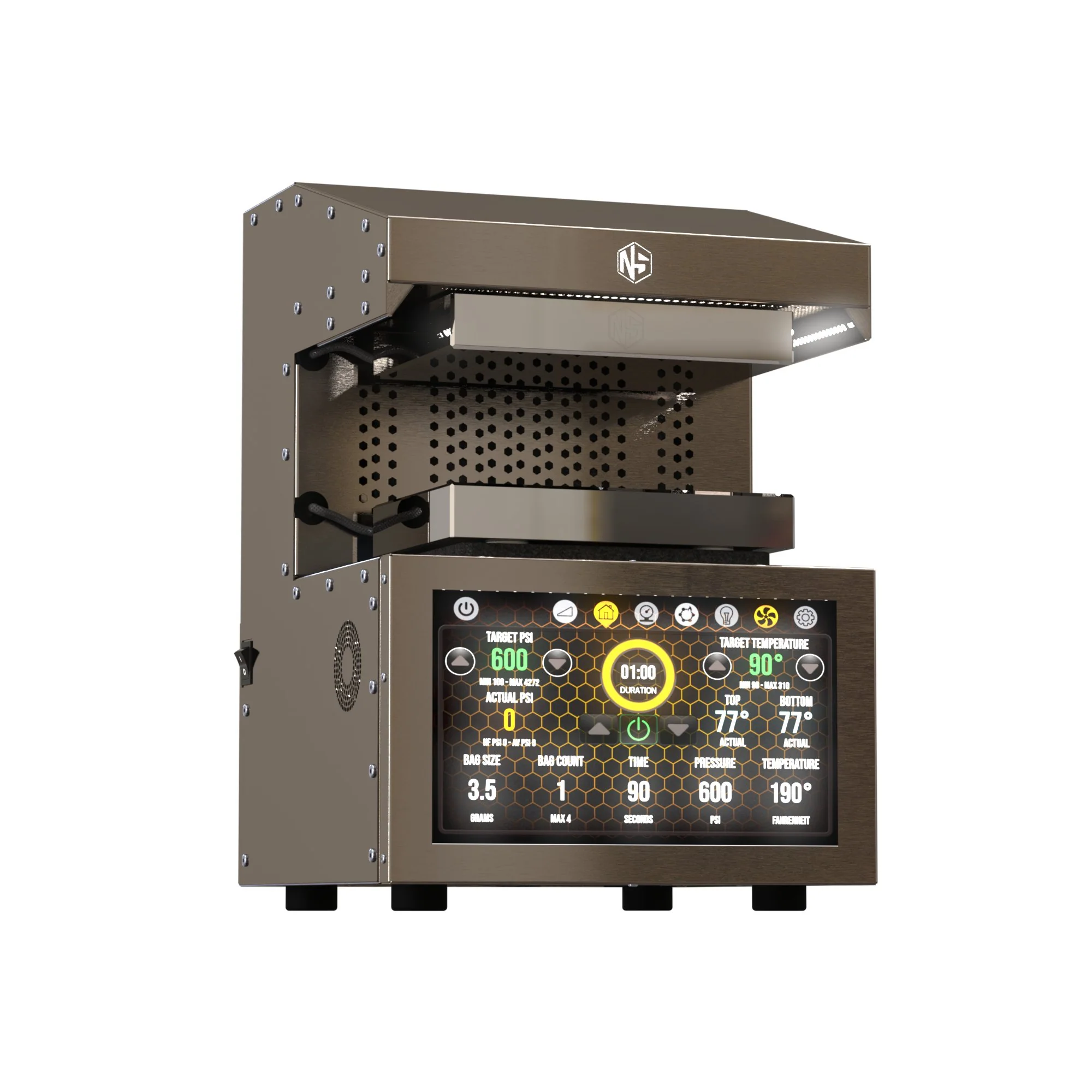 NugSmasher IQ Pro 20 Ton Electric Rosin Press Starter Pack