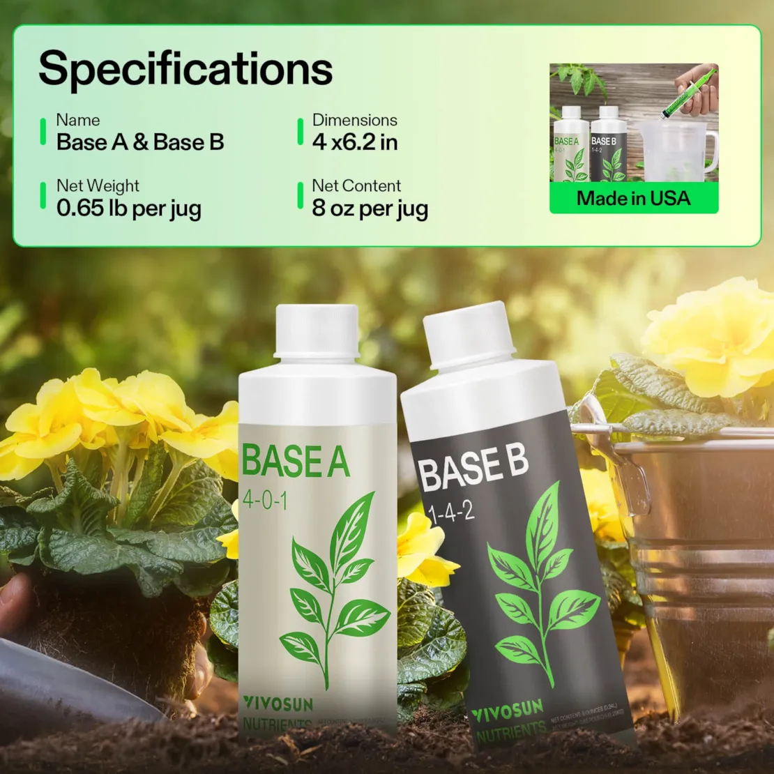 Nutrients Base A & B Bundle, Liquid Fertilizer Supports Vegetative and Flowering Stage - Image 8