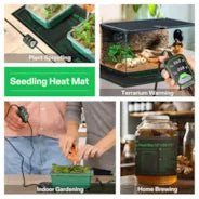 Vivosun Seedling Heat Mat with Dual Digital Display Thermostat, 10" x 20.75" Black Warm Hydroponic Heating Pad for Seed Germination - Image 8