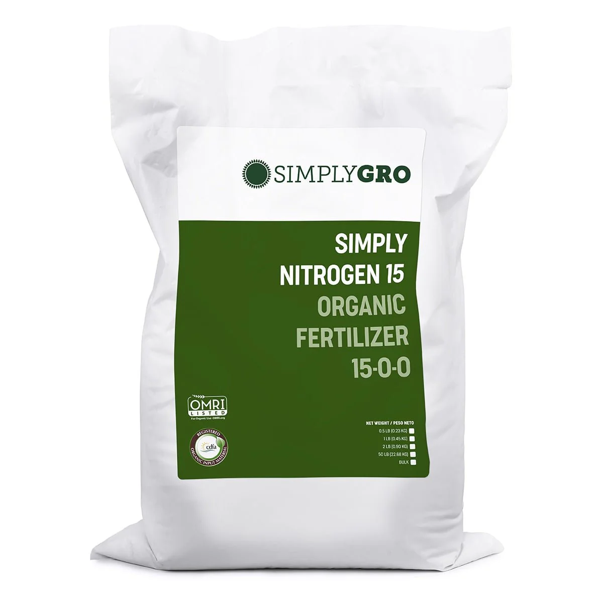 SimplyGro Simply Nitrogen 15 Organic Fertilizer 15-0-0 (50 Lbs)