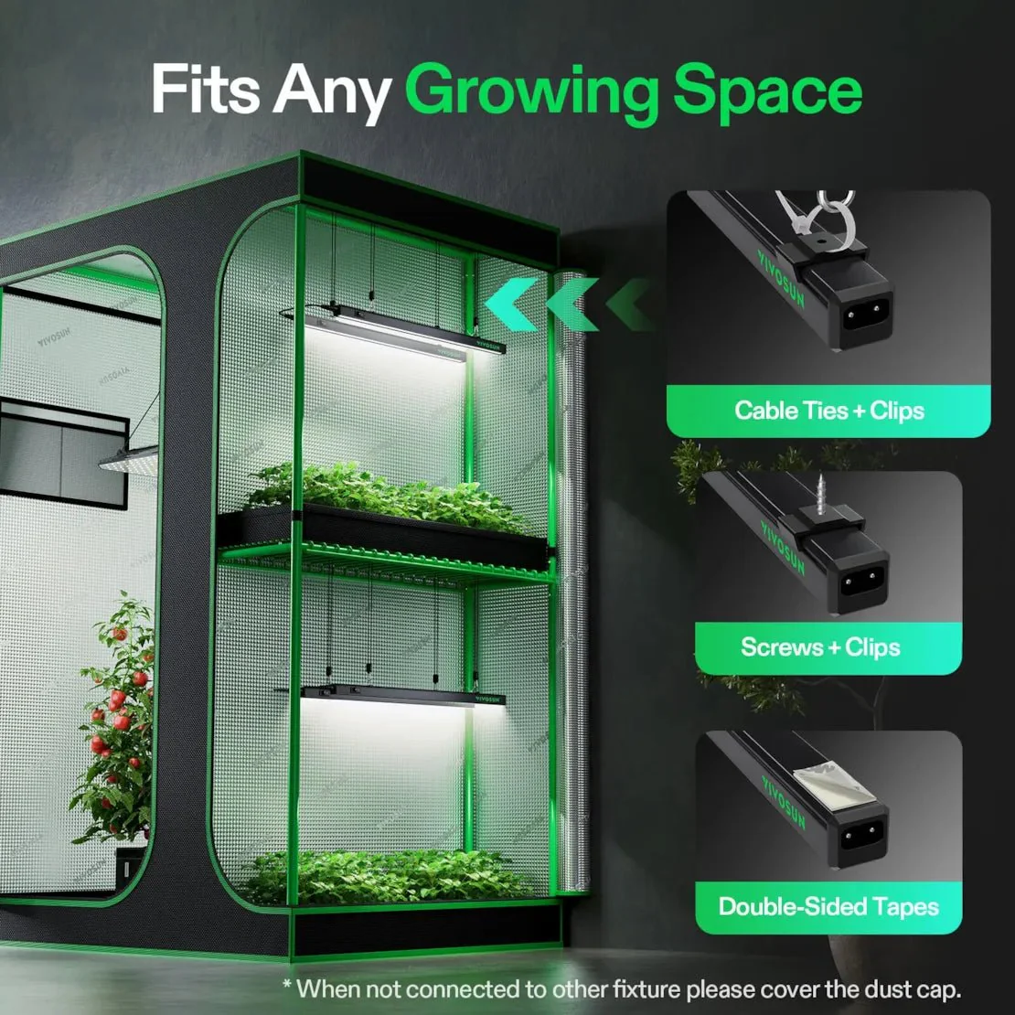 Vivosun Smart 2-in-1 Grow Tent Kit 4x5, 4-Plant Complete System, with WiFi E42A+ Controller, AeroLight Wing AW400 LED Grow Light, and 6-inch AeroZesh G6 Ventilation Combo - Image 5