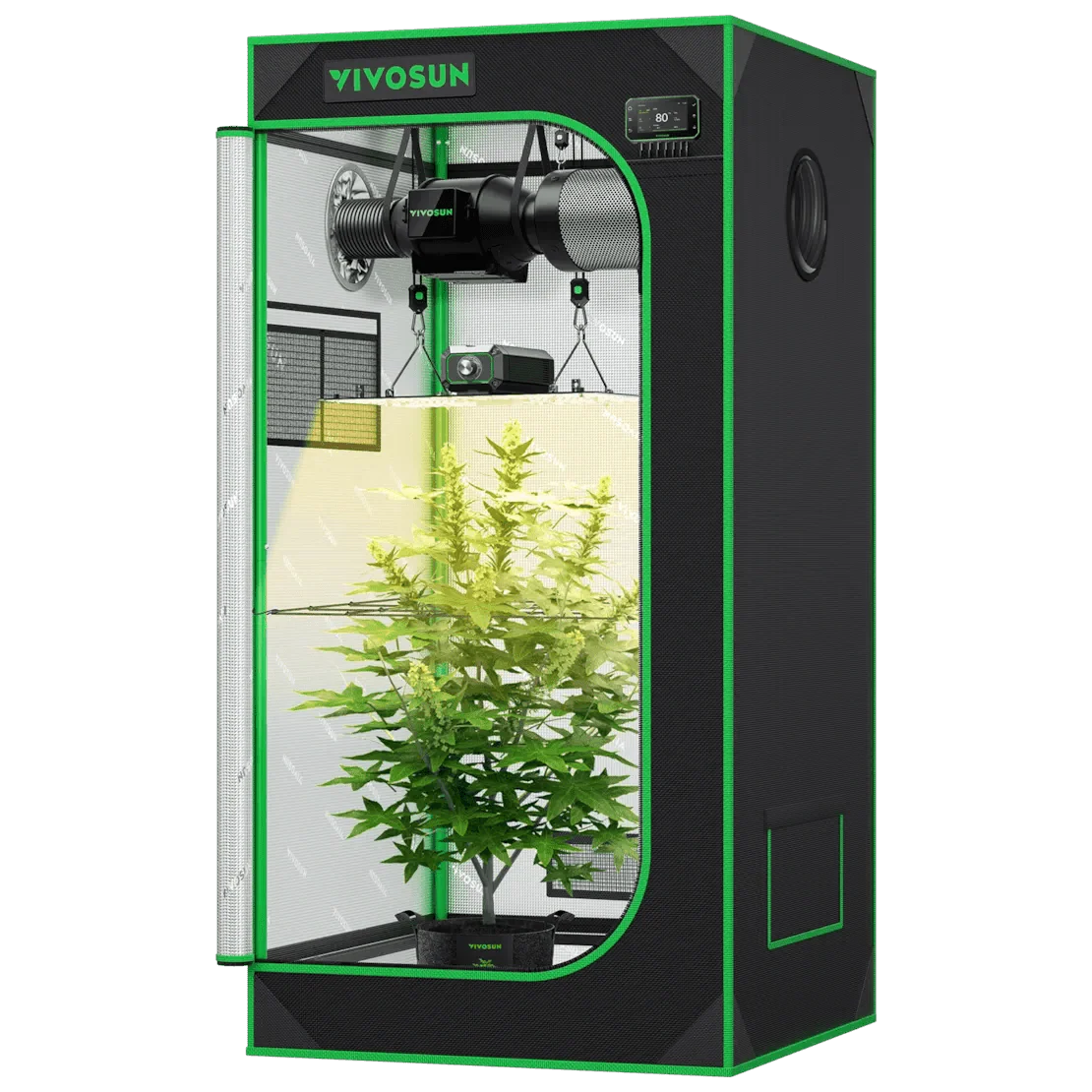 Vivosun Smart Grow Tent Kit, 2 × 2ft 1-Plant System, WiFi-Integrated Automatic Grow System with Full Spectrum LED Grow Light, Efficient Ventilation System with GrowHub E42A+ Controller - Image 8