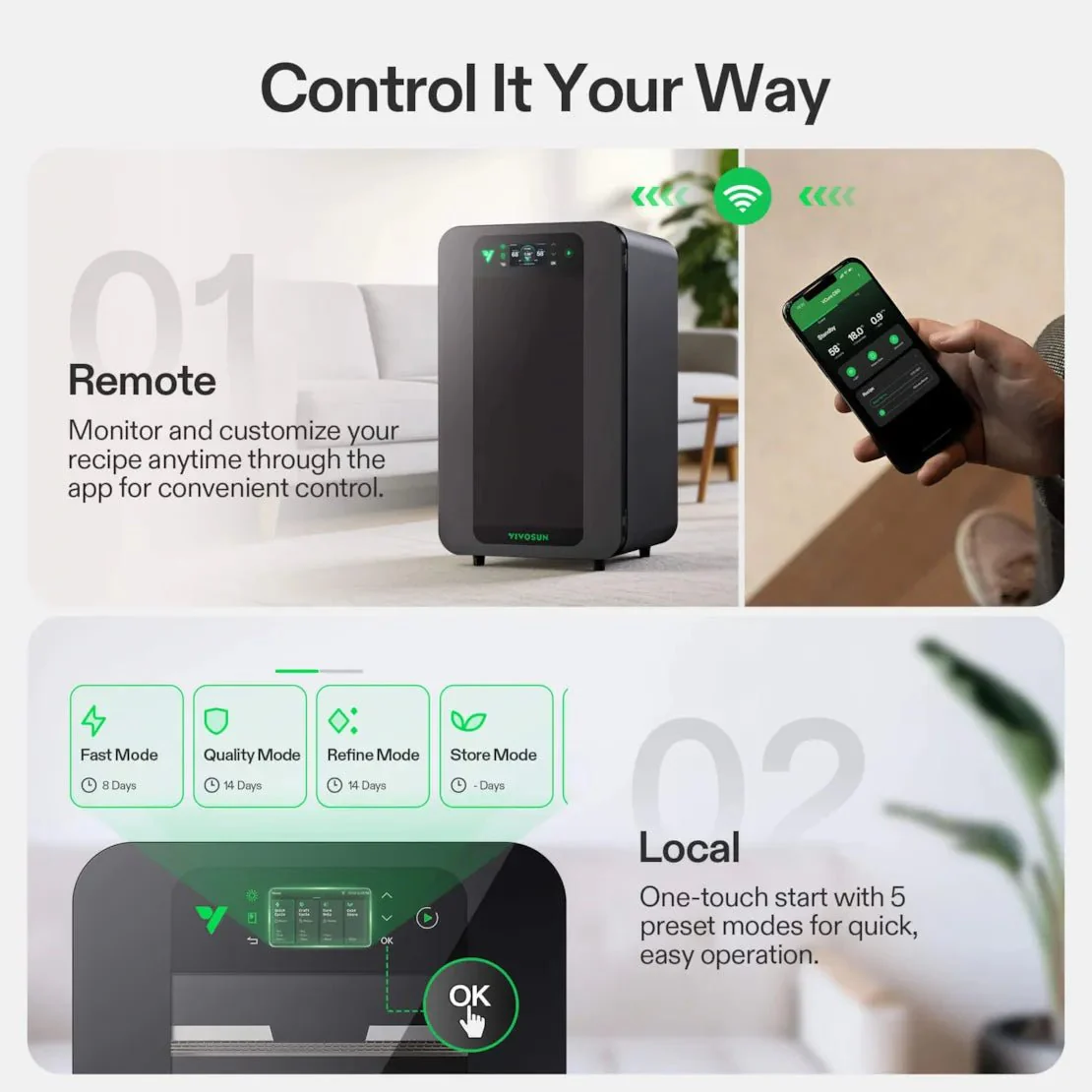 Vivosun Smart Post-Harvest Box, Drying Machine with Temperature Humidity Control System - Image 4