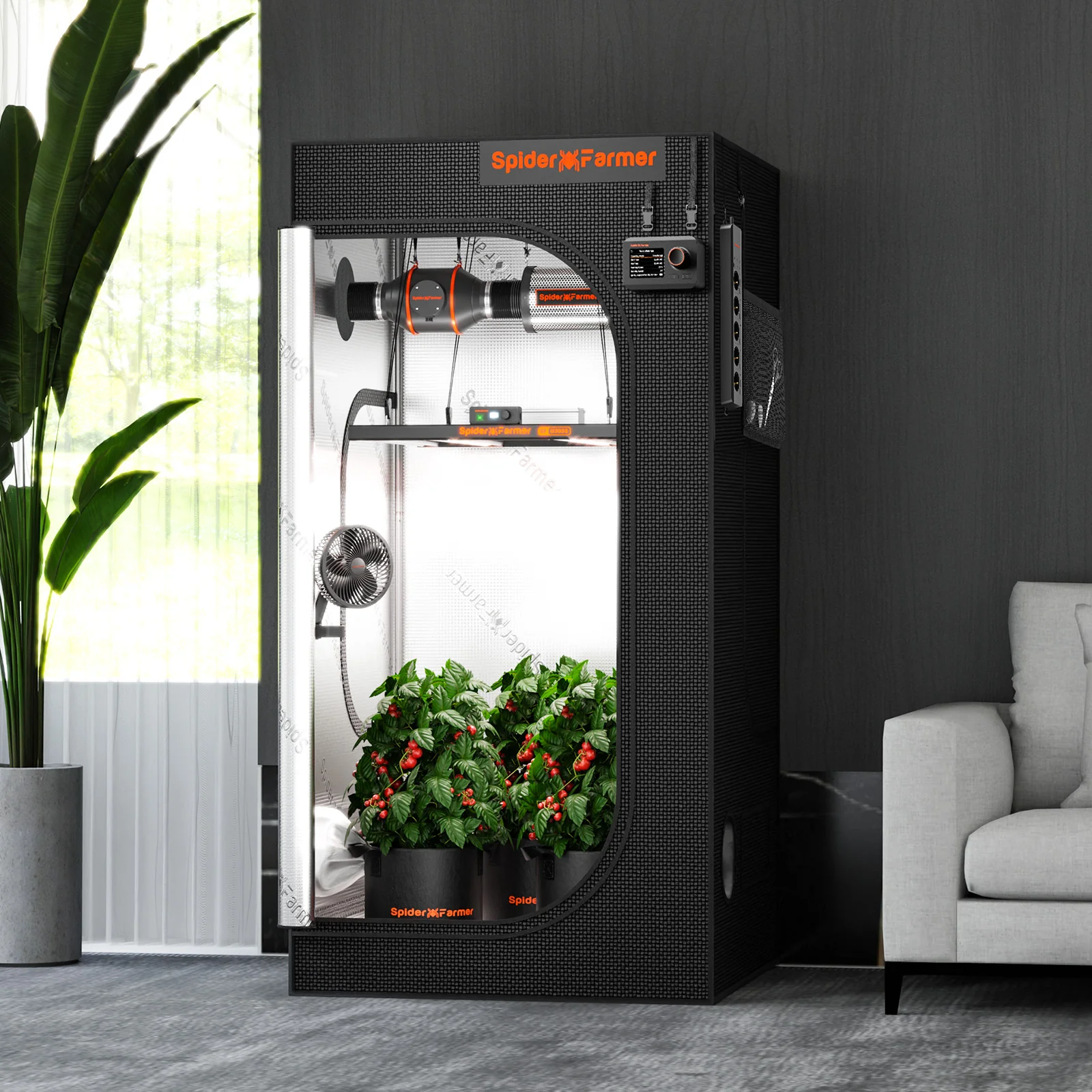 Spider Farmer® 3’x3’x6′ 90cm x 90cm x 180cm Indoor Grow Tent 1680D Hydroponic Plant Room for Optimal Plant Growth & Climate Control - Image 8