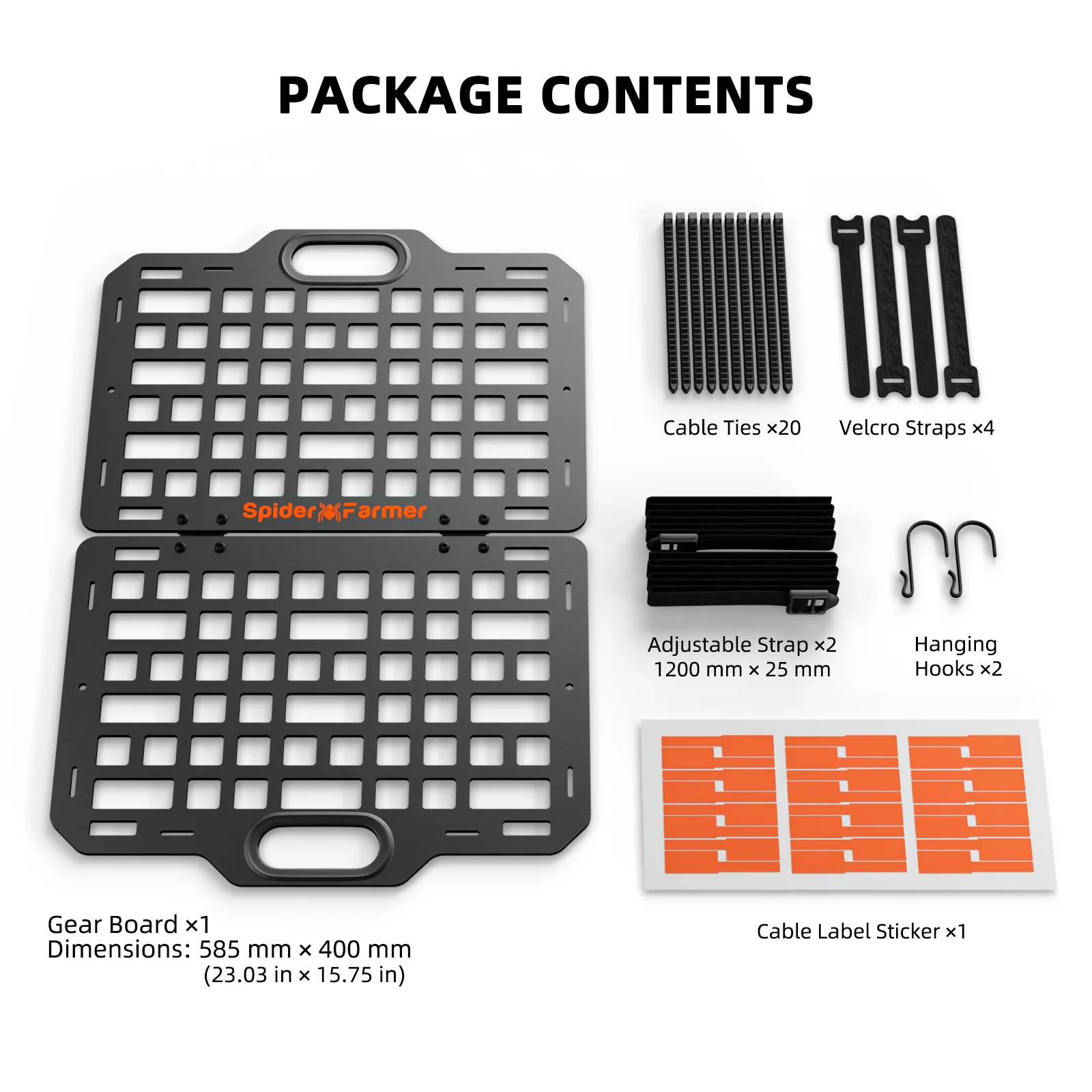 Spider Farmer® New Foldable Gear Board for Grow Tent – Heavy-Duty Equipment and Cable Management System, ABS Mounting Panel Organizer for GGS Smart System, Power Strip - Image 9