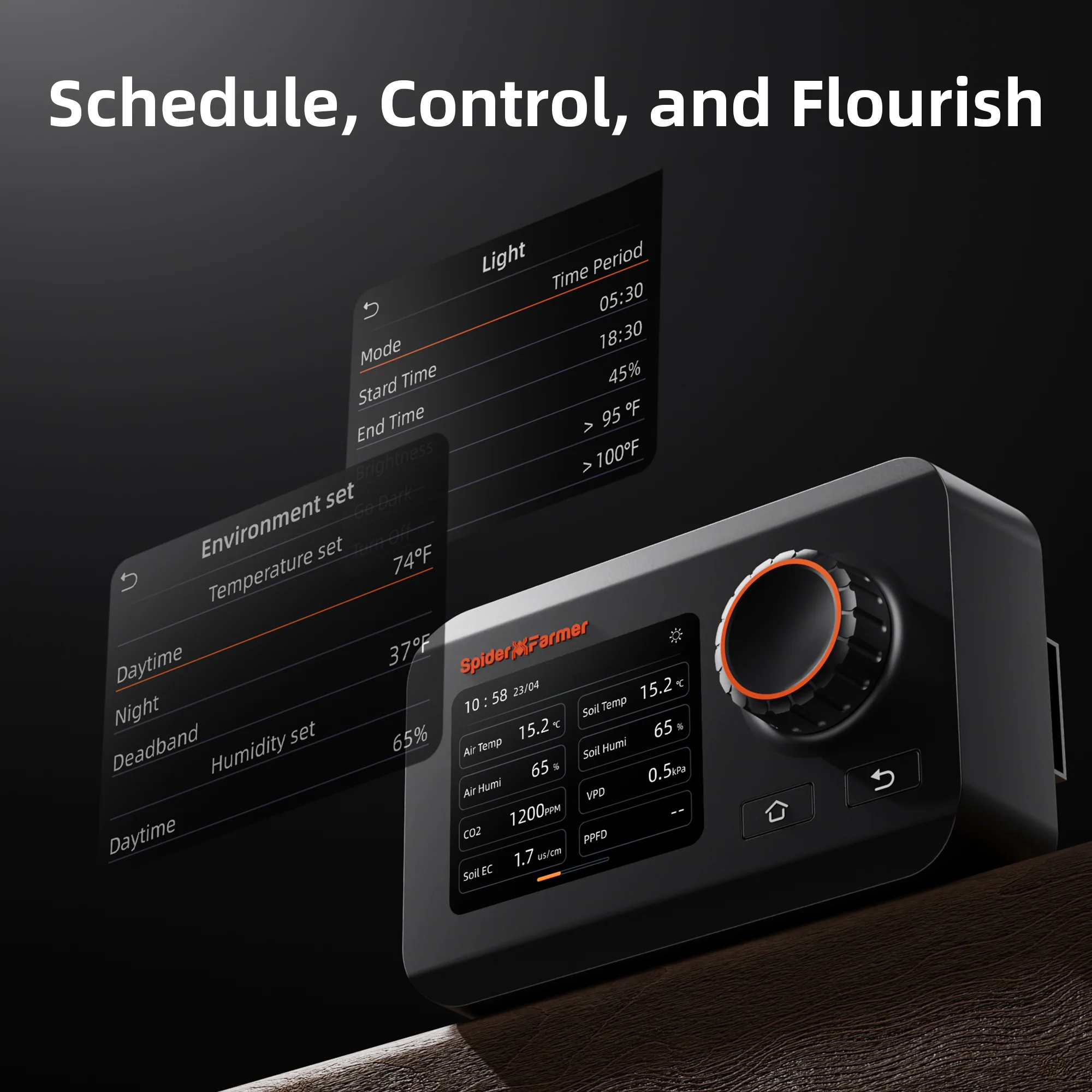 Spider Farmer GGS Grow Tent Climate Controller Kits: Temperature, Humidity, VPD Monitoring, Scheduling, Data Tracking, Bluetooth & WiFi for Optimized Climate Management - Image 6