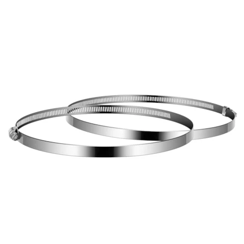 Vivosun Stainless Steel Air Ducting Clamps, 4/6/8/12 Inch Adjustable Hose Clamps with Worm Drive for Ducting, Heating, Cooling, Exhaust, and Ventilation (Pack of 2) - 8"