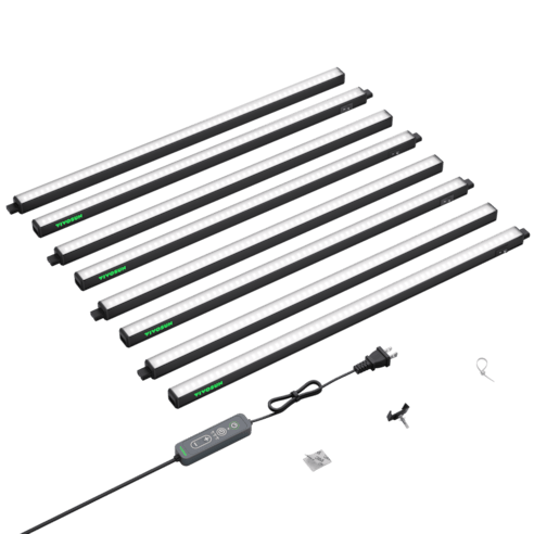 Vivosun T5 Grow Lights for Indoor Plants, 5000K Full Spectrum 120W (8 x 15W), 2FT LED Plant Light Strip with Timer & Dimming Controller for Seed Starting, 8-Pack